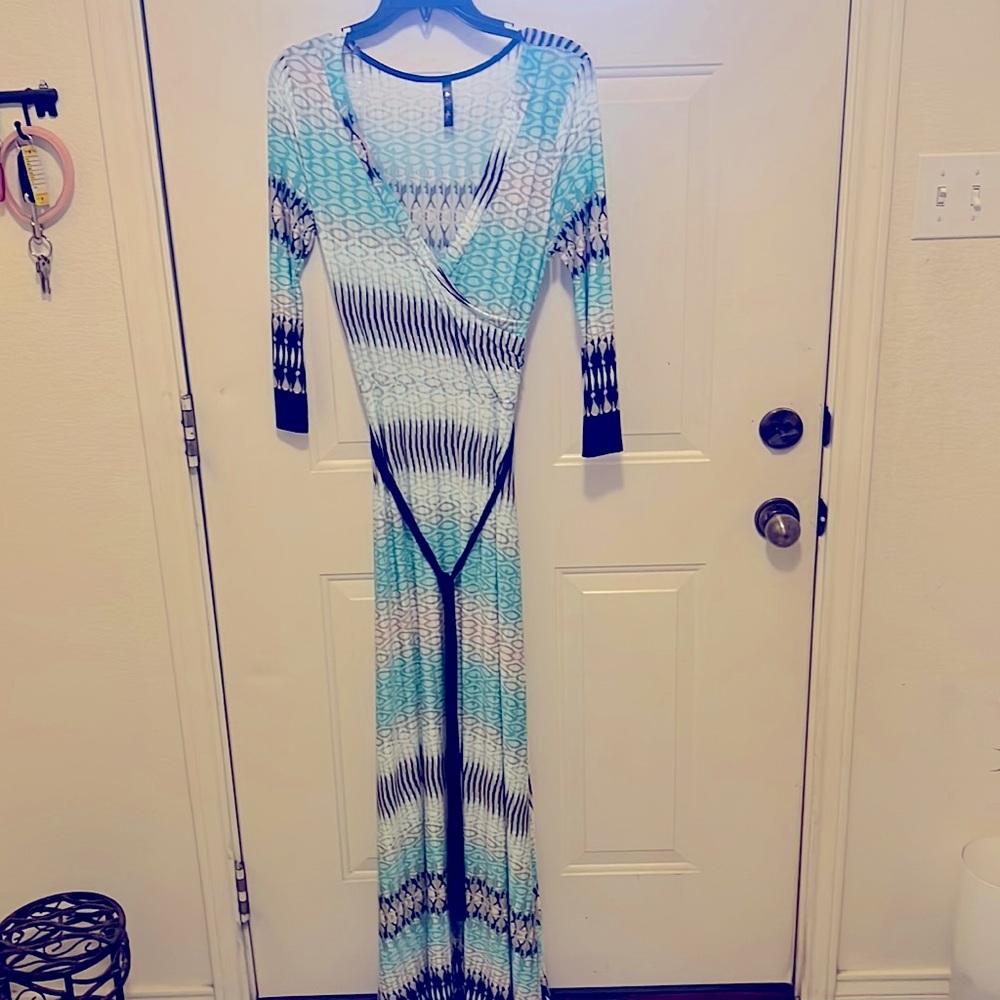 Long dress.  One size fits all . Silky material